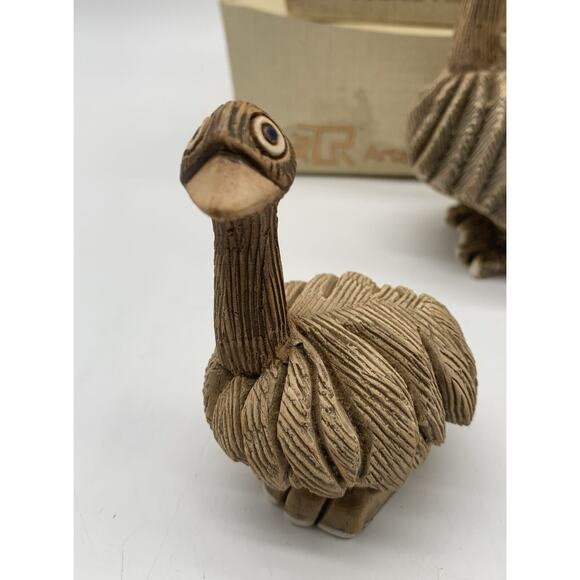 VTG Artesania Rinconada Ostrich Emu Figurine Retired #96 #10 Signed Set 2 Box - Picture 3 of 6